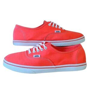 Vans Off The Wall Low Canvas Trainers Neon Orange/Coral/White